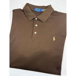 Polo Ralph Lauren Golf Polo Shirt Size XL Soft Cotton Brown Pony Preppy